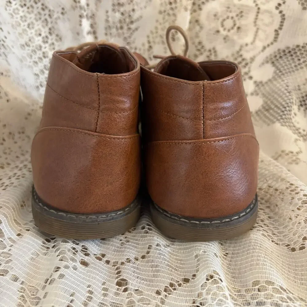 London Fog Men's US 12 M Blackburn Brown Leather Chukka Boots